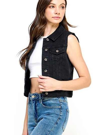 Women's Spandex Denim Vest