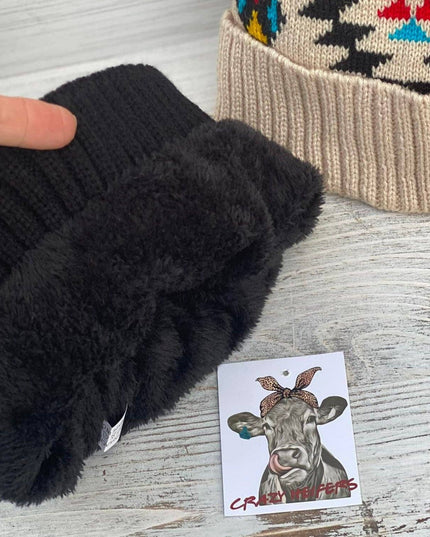 Aztec Pom Beanies