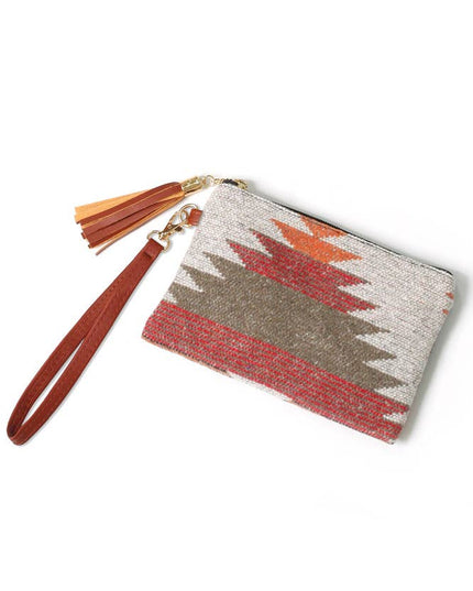 Western Print Pouch Bag with Wristlet