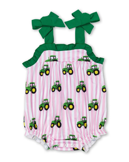 Short sleeves green pocket top tractor boys farm clothes