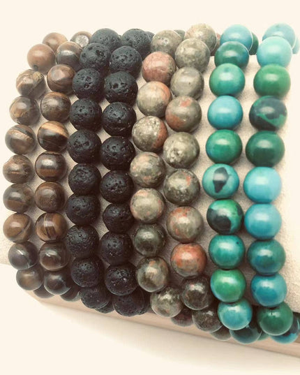 8MM Elastic Natural Stone Bracelets - CS