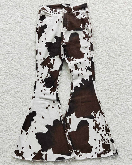 Adult Women Bell Bottom Denim Jeans Pants Trousers