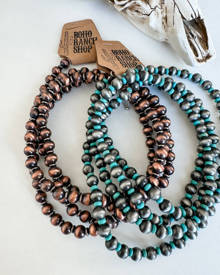 60″ Western Navajo Style Pearl Necklace