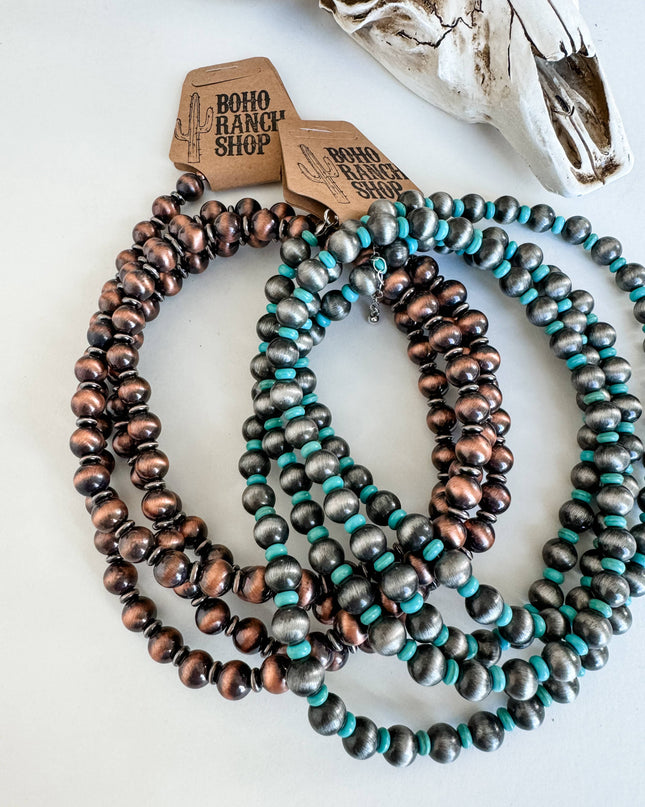 60″ Western Navajo Style Pearl Necklace