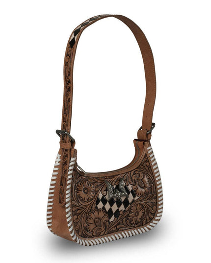 HANDTOOLED DANNIA MEDIUM PURSE CHECKERED EDITION
