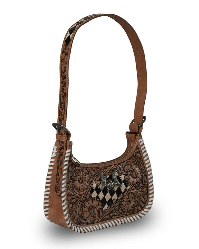 HANDTOOLED DANNIA MEDIUM PURSE CHECKERED EDITION