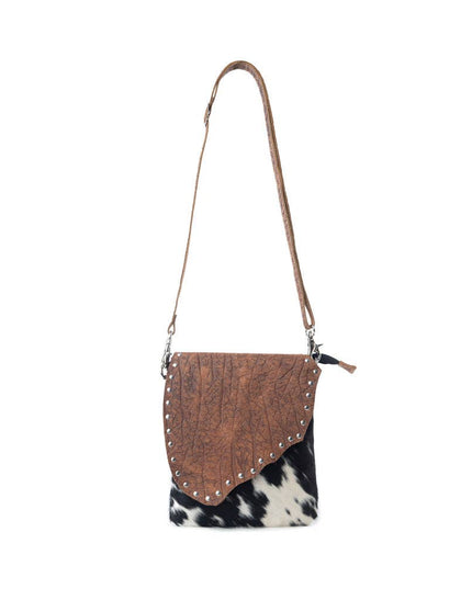 Myra Stonebrook Canvas & Hairon Bag in Spotted Ivory