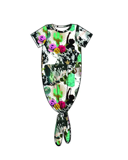 Baby newborn western cactus gown