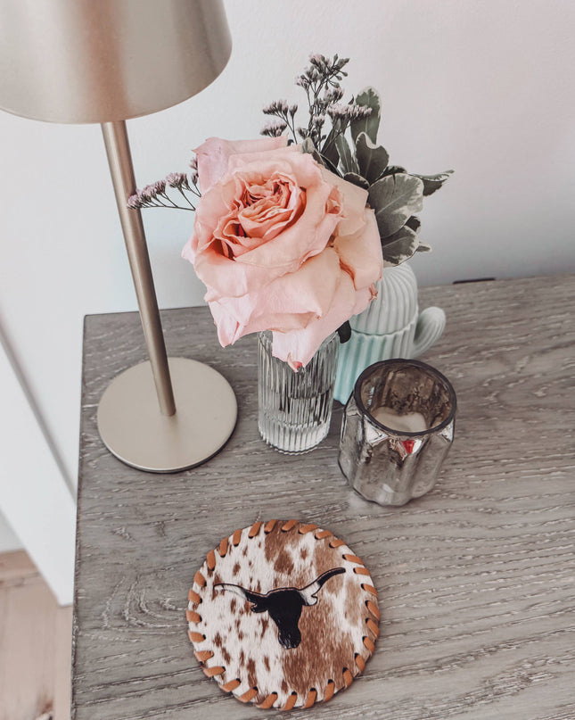 Genuine Cowhide Leather Coasters P| Western Hair-On Hide