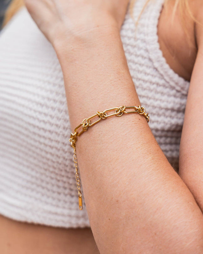 18K STAINLESS STEEL BARBED WIRE CHAIN BRACELET