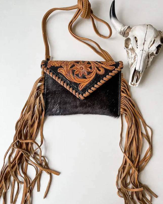 THE CASSIE - TOOLED crossbody Western Tooled Leather Cowhide