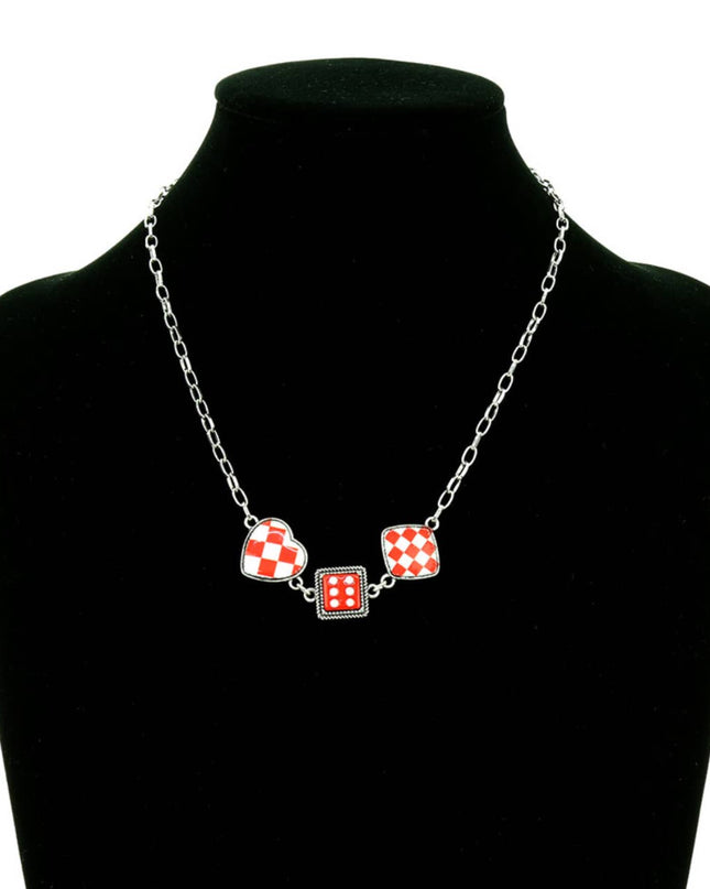 Western Card Theme Dice Necklace
