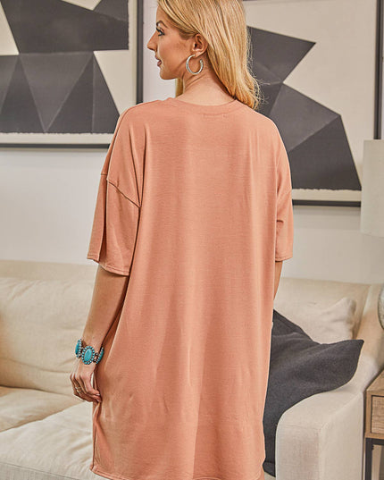 AV1202-SHANIA NASHVILLE GRAPHIC RELAXED FIT SHIRT DRESS