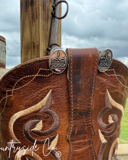 Boot Stitch Oval Earrings