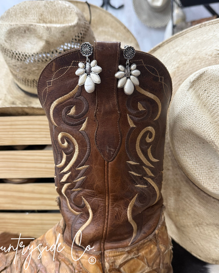 Darling White Stone Dangle Earrings