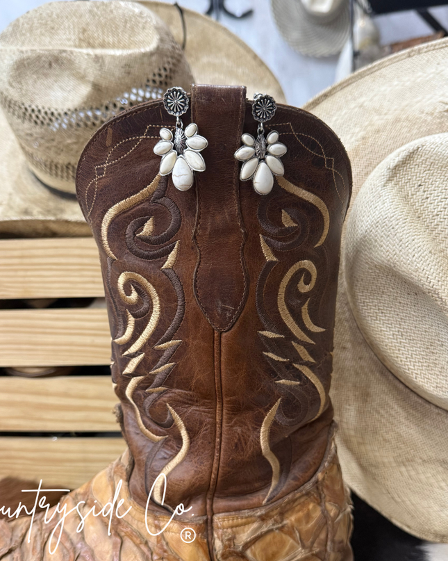 Darling White Stone Dangle Earrings