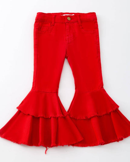 Red Denim Flares