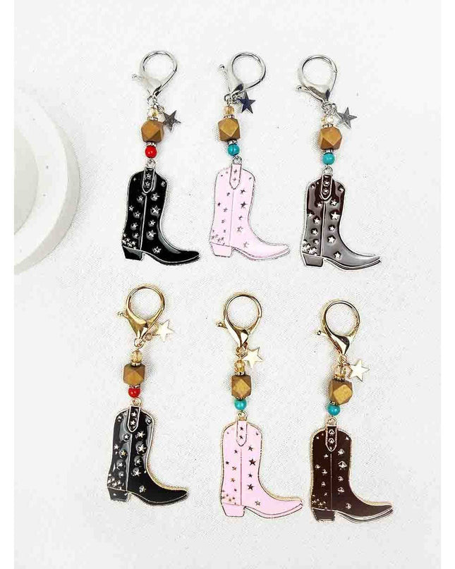 Western Theme Cowboy Boot Keychain