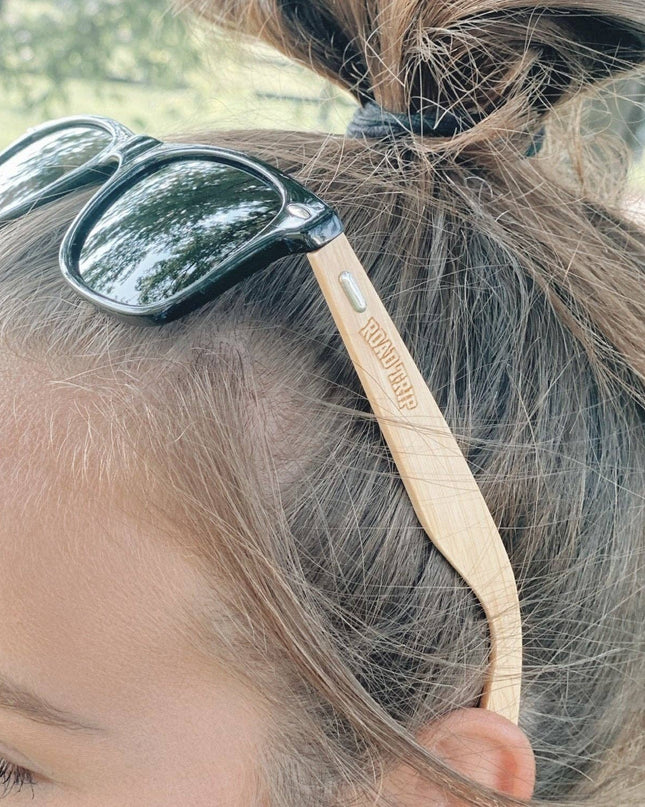 Black Retro Bamboo Sunglasses