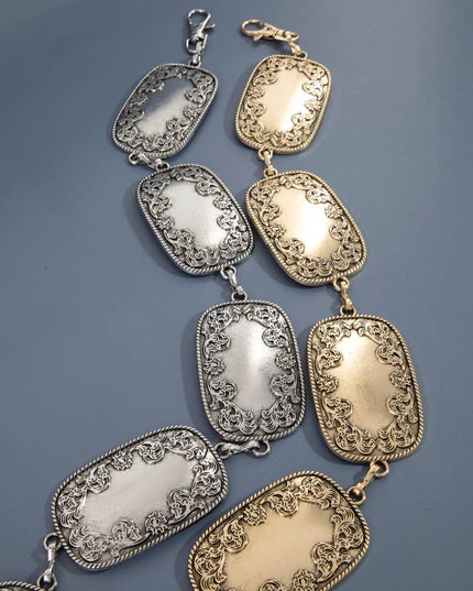 Rectangle Concho Chain Belt