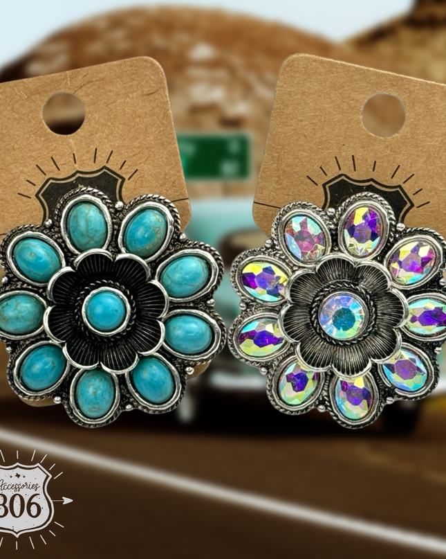 Western flower shape ring