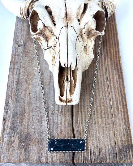 Western Style Stone Bar Pendant Necklace