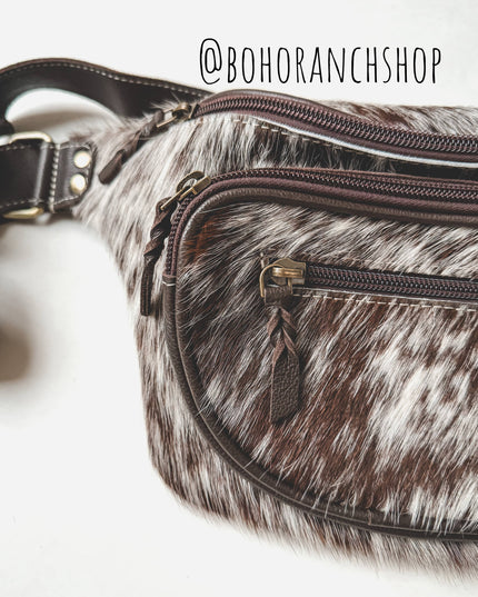 Western Hairon Cowhide Fanny Pack - bum bag sling bag
