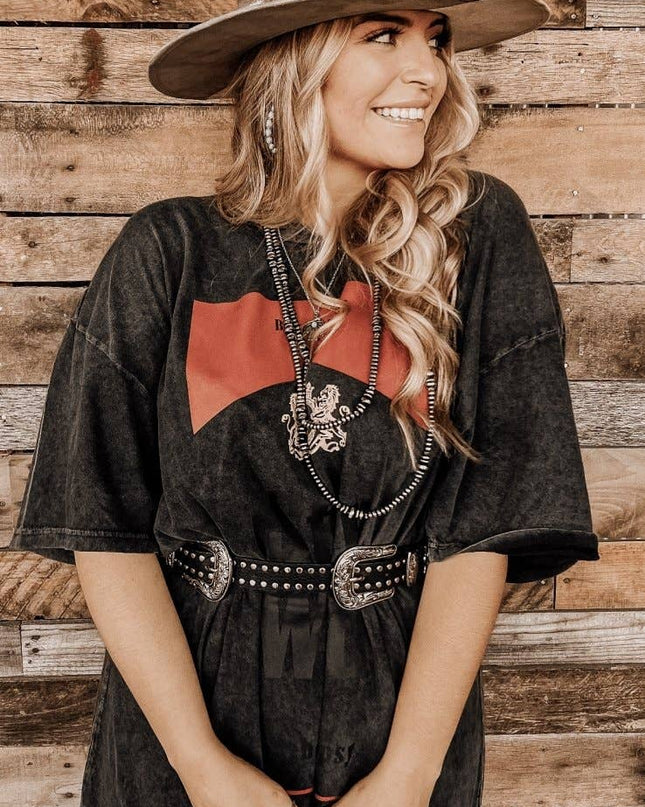 Charcoal Stay Wild T Shirt Dress