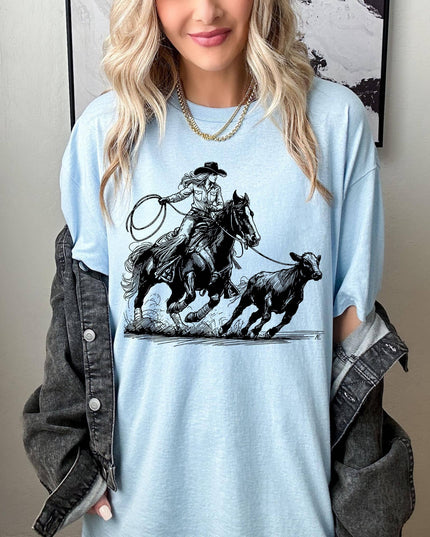 Roping cowgirl