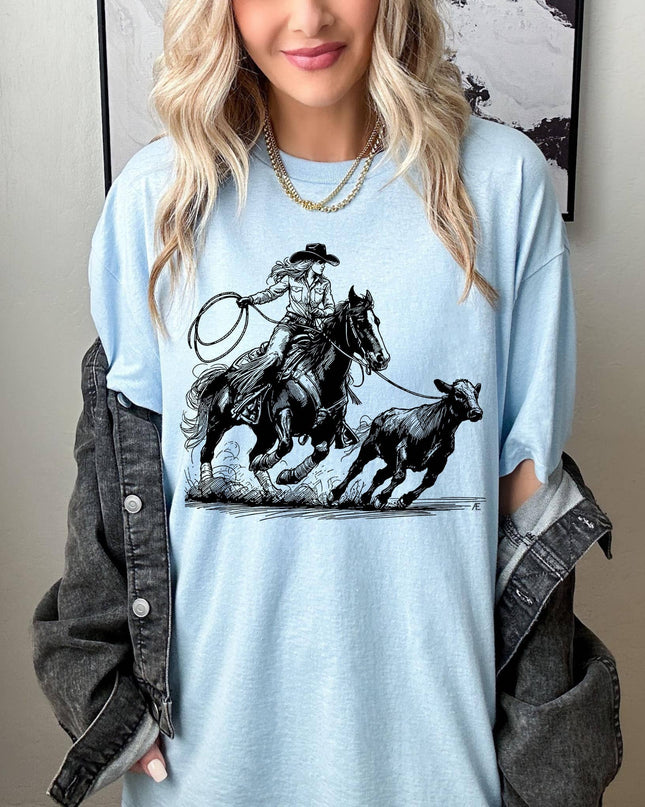 Roping cowgirl