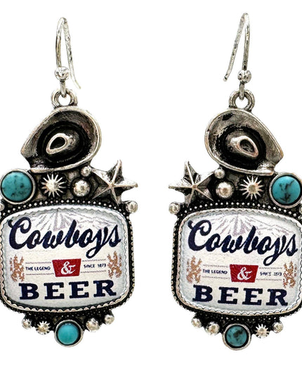 Cowboys Beer Dangle Earrings