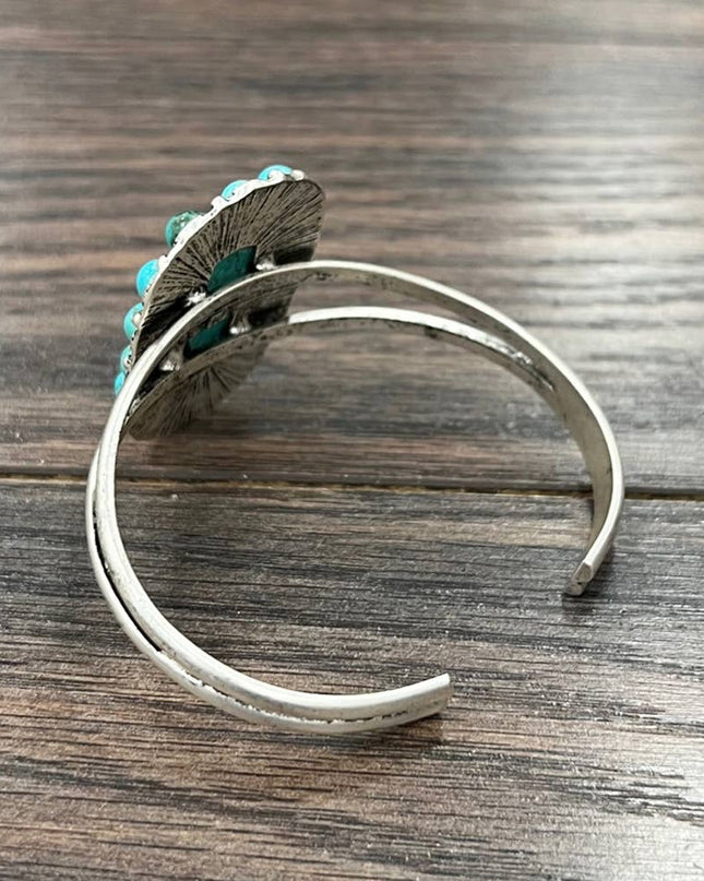 711304, 2" Navajo Turquoise Brass Cuff Bracelet