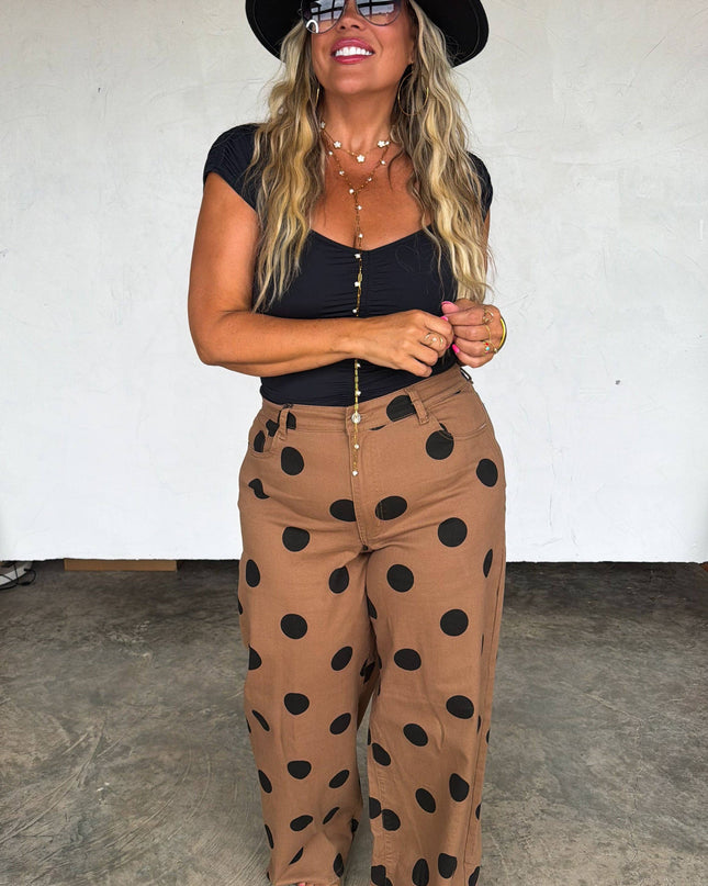 MOCHA DOT DENIM JEANS