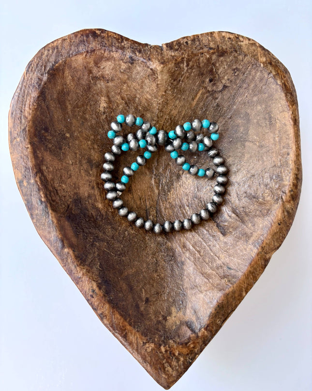 Western Navajo Style Pearl Bow Coquette Stretch Bracelet