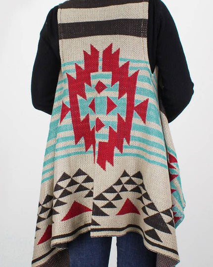 Aztec Pattern Western Knit Vest
