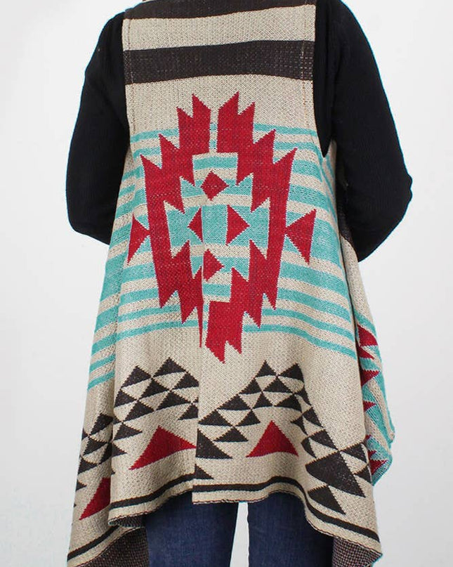 Aztec Pattern Western Knit Vest