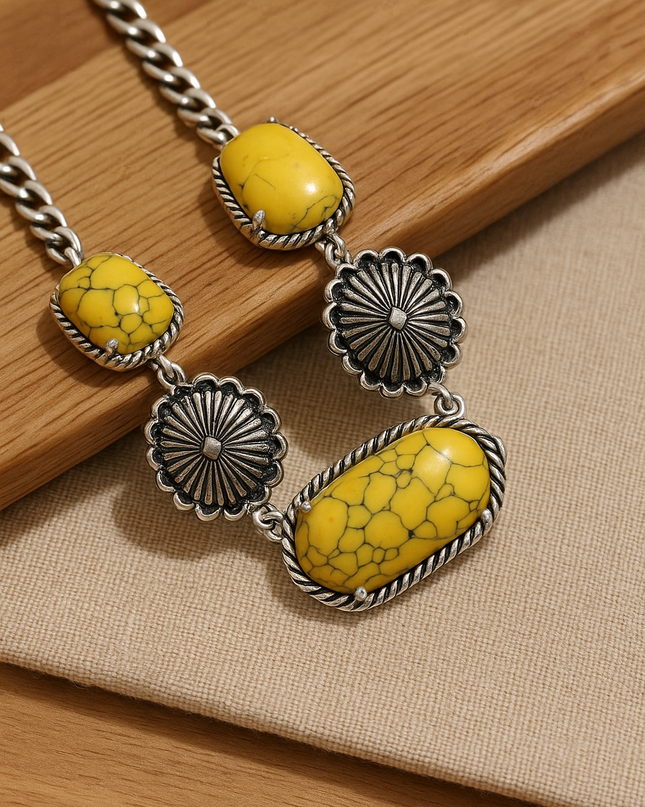Mello and Yellow Bright Western Day Fashion Necklace