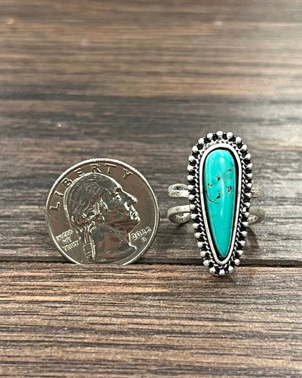 750222, 1.2" Western Turquoise Adjustable Ring