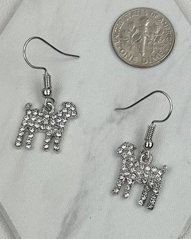 ERS230814-12       Clear Crystal goat Earrings