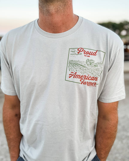 Western 'Proud American Farmer' Stone Graphic Tee