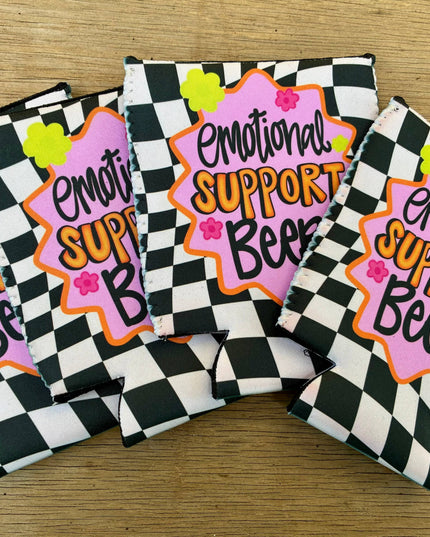 Emotional support beer can koozies