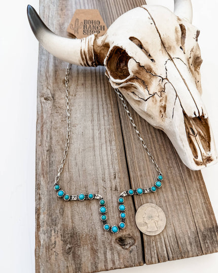 Western SteerHead Stone Necklace - White