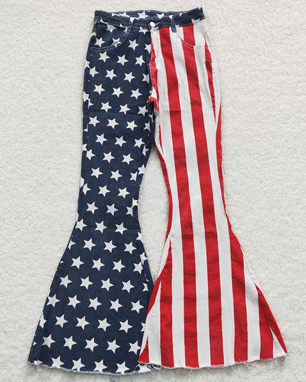 Adult Women Bell Bottom Denim Jeans Pants Trousers