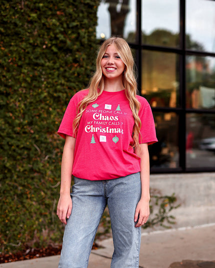 K&C Christmas Chaos - S/S (Heather Red)