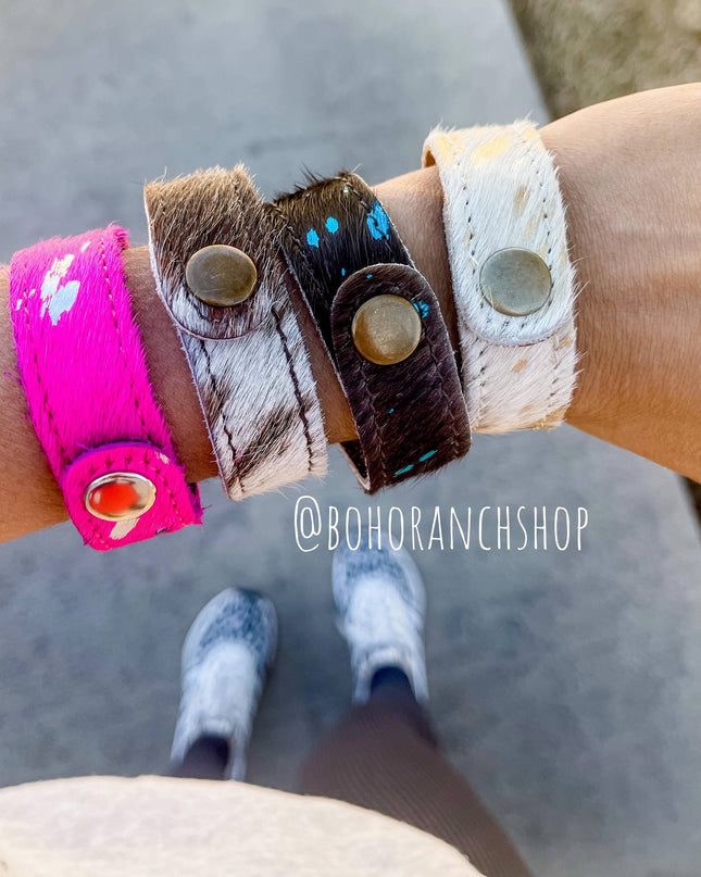 Western Hair on Cowhide Cuff Bracelet
