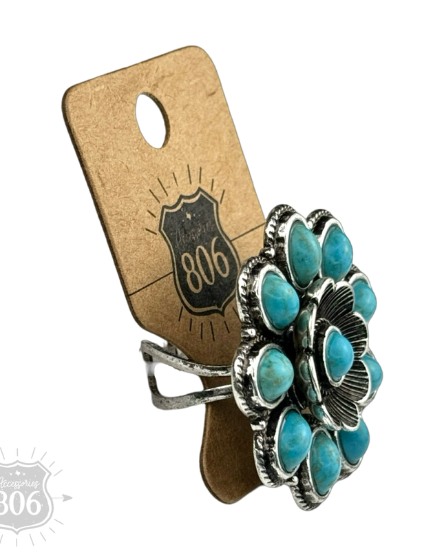 Western flower shape ring
