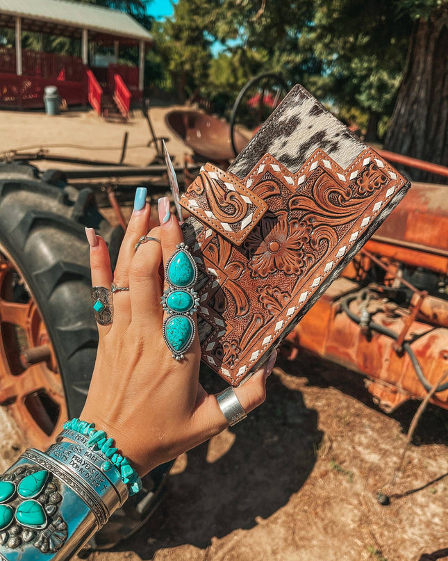 The Lancaster Cowhide Leather Tooled Wallet