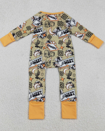 Baby Boys Aztec Cactus Wild West Western Two Way Zip Convertible Rompers