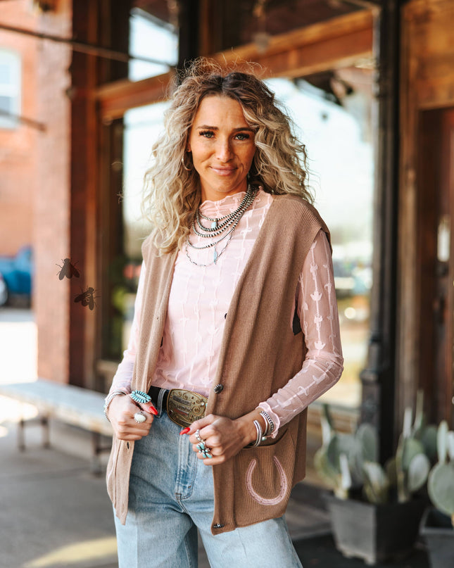 LARIAT LACE L/S *DUSTY ROSE