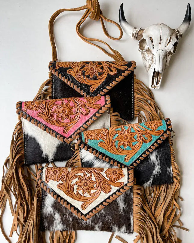 THE CASSIE - TOOLED crossbody Western Tooled Leather Cowhide